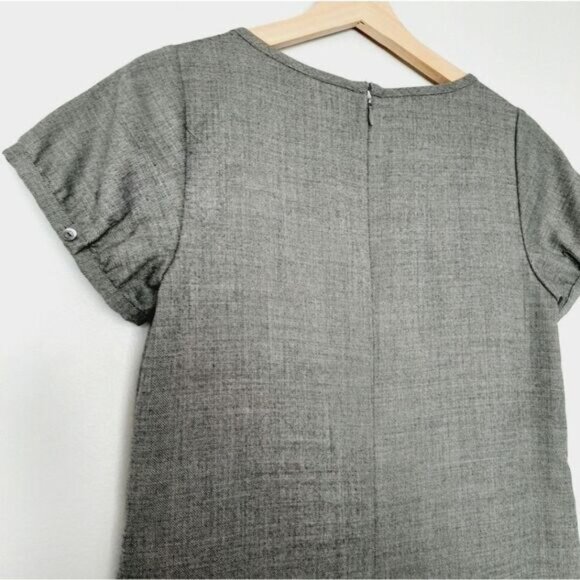 GAP Wool Blend A-Line Bib Collar Mini Dress Neutral Gray Sz 2 - Picture 11 of 13